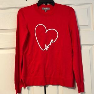 Red ‘love’ sweater